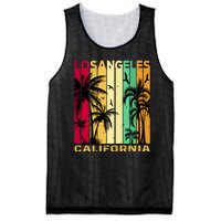 Retro Los Angeles California Palm Tree Stripes Mesh Reversible Basketball Jersey Tank