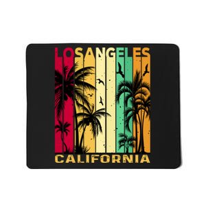 Retro Los Angeles California Palm Tree Stripes Mousepad