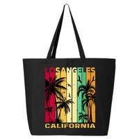 Retro Los Angeles California Palm Tree Stripes 25L Jumbo Tote