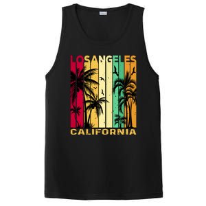 Retro Los Angeles California Palm Tree Stripes PosiCharge Competitor Tank