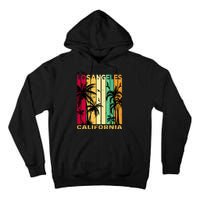 Retro Los Angeles California Palm Tree Stripes Tall Hoodie