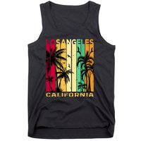 Retro Los Angeles California Palm Tree Stripes Tank Top