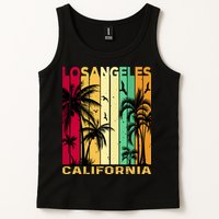 Retro Los Angeles California Palm Tree Stripes Tank Top
