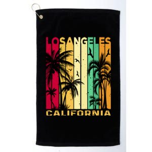 Retro Los Angeles California Palm Tree Stripes Platinum Collection Golf Towel