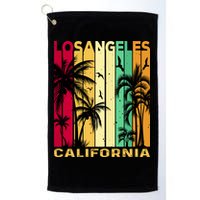 Retro Los Angeles California Palm Tree Stripes Golf Towel