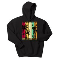 Retro Los Angeles California Palm Tree Stripes Kids Hoodie