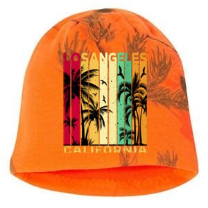 Retro Los Angeles California Palm Tree Stripes Kati - Camo Knit Beanie