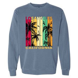 Retro Los Angeles California Palm Tree Stripes Garment-Dyed Sweatshirt