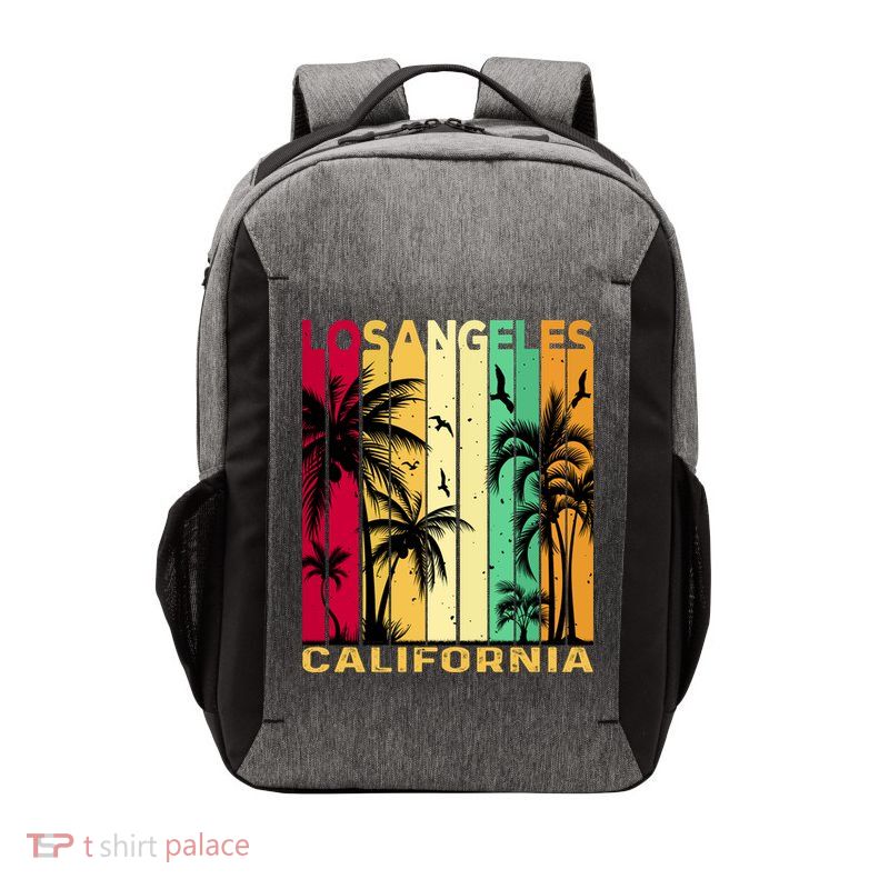 Retro Los Angeles California Palm Tree Stripes Vector Backpack