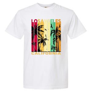 Retro Los Angeles California Palm Tree Stripes Garment-Dyed Heavyweight T-Shirt