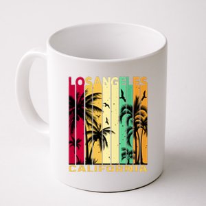 Retro Los Angeles California Palm Tree Stripes Coffee Mug