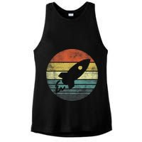 Rocket Launch Astronomy Funny Retro Rocket Space Ship Ladies PosiCharge Tri-Blend Wicking Tank