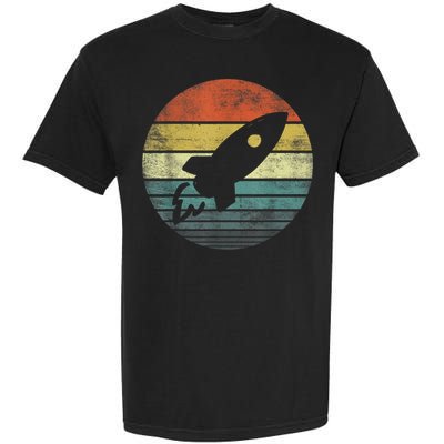 Rocket Launch Astronomy Funny Retro Rocket Space Ship Garment-Dyed Heavyweight T-Shirt