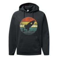 Rocket Launch Astronomy Funny Retro Rocket Space Ship Performance Fleece Hoodie