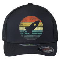 Rocket Launch Astronomy Funny Retro Rocket Space Ship Flexfit Unipanel Trucker Cap