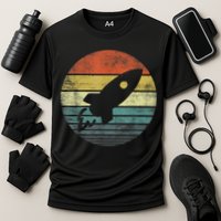 Rocket Launch Astronomy Funny Retro Rocket Space Ship Performance Shirt