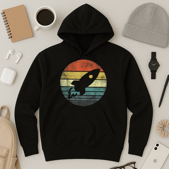 Rocket Launch Astronomy Funny Retro Rocket Space Ship Hoodie