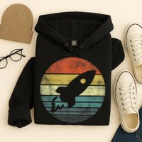 Rocket Launch Astronomy Funny Retro Rocket Space Ship Hoodie