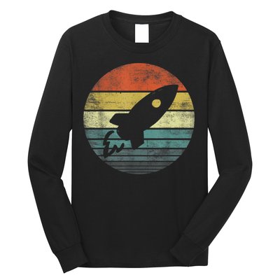 Rocket Launch Astronomy Funny Retro Rocket Space Ship Long Sleeve Shirt