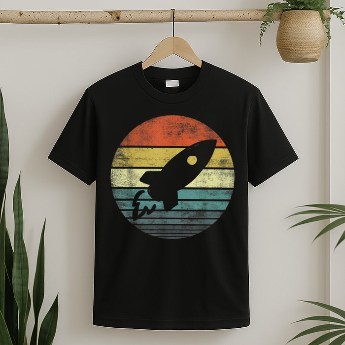 Rocket Launch Astronomy Funny Retro Rocket Space Ship T-Shirt