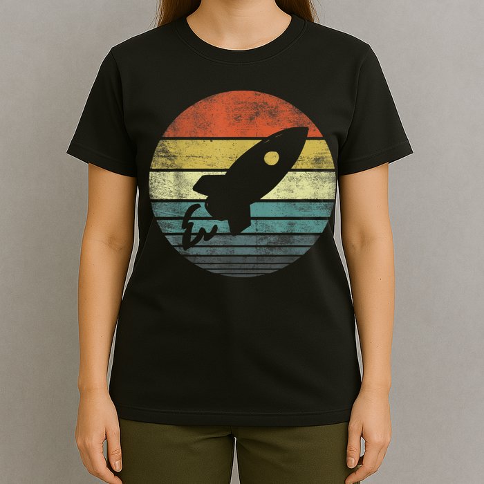 Rocket Launch Astronomy Funny Retro Rocket Space Ship T-Shirt