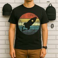 Rocket Launch Astronomy Funny Retro Rocket Space Ship T-Shirt