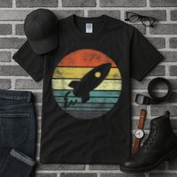Rocket Launch Astronomy Funny Retro Rocket Space Ship Tall T-Shirt