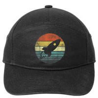 Rocket Launch Astronomy Funny Retro Rocket Space Ship 7-Panel Snapback Hat