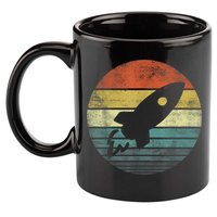 Rocket Launch Astronomy Funny Retro Rocket Space Ship 11oz C Handle Ceramic Mug