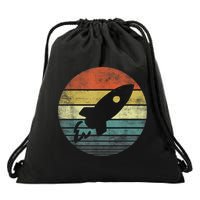 Rocket Launch Astronomy Funny Retro Rocket Space Ship Drawstring Bag