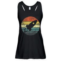 Rocket Launch Astronomy Funny Retro Rocket Space Ship Ladies Essential Flowy Tank