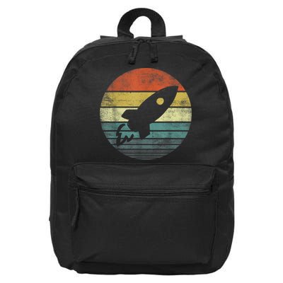 Rocket Launch Astronomy Funny Retro Rocket Space Ship 16 in Basic Backpack