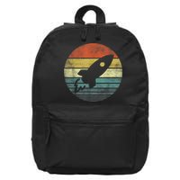 Rocket Launch Astronomy Funny Retro Rocket Space Ship 16 in Basic Backpack