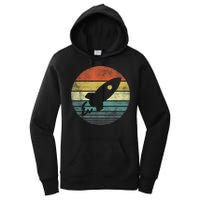 Rocket Launch Astronomy Funny Retro Rocket Space Ship Women's Pullover Hoodie