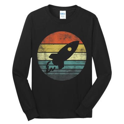 Rocket Launch Astronomy Funny Retro Rocket Space Ship Tall Long Sleeve T-Shirt
