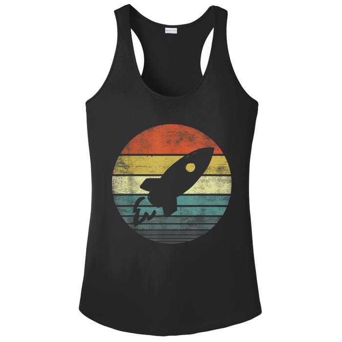 Rocket Launch Astronomy Funny Retro Rocket Space Ship Ladies PosiCharge Competitor Racerback Tank
