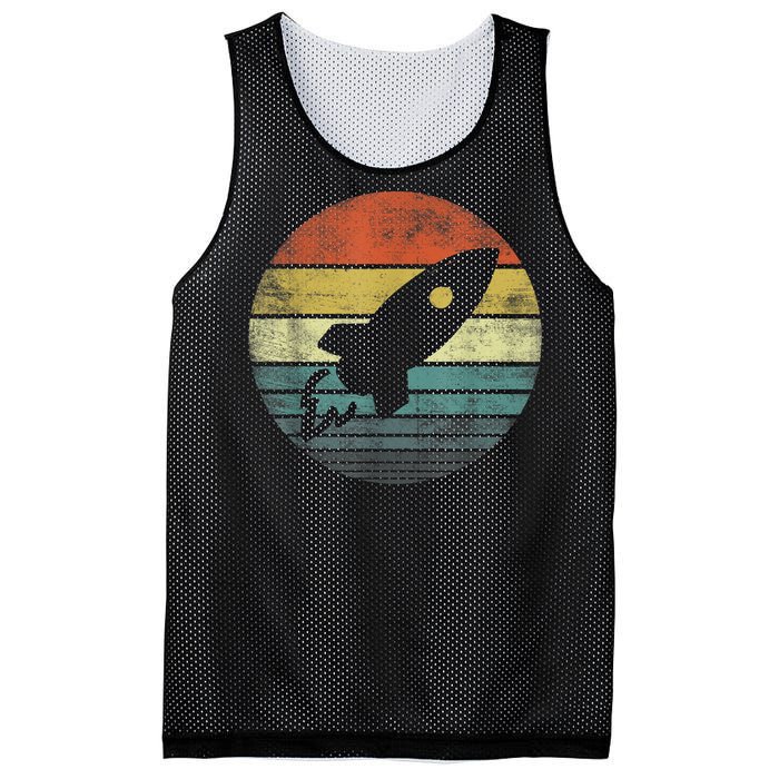 Rocket Launch Astronomy Funny Retro Rocket Space Ship Mesh Reversible Basketball Jersey Tank