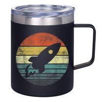 Rocket Launch Astronomy Funny Retro Rocket Space Ship 12oz Stainless Steel Coffee Mug