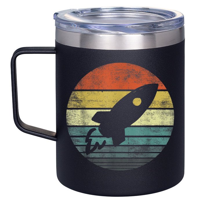 Rocket Launch Astronomy Funny Retro Rocket Space Ship 12oz Stainless Steel Coffee Mug