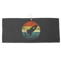 Rocket Launch Astronomy Funny Retro Rocket Space Ship Large Microfiber Waffle Golf Towel