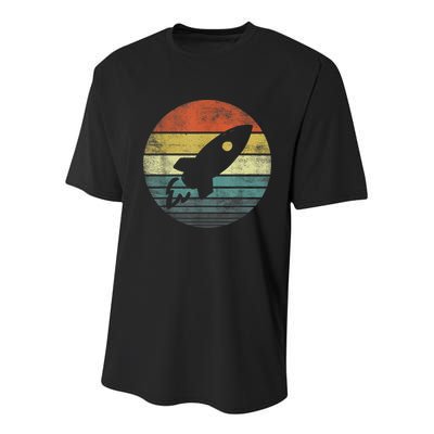 Rocket Launch Astronomy Funny Retro Rocket Space Ship Youth Performance Sprint T-Shirt