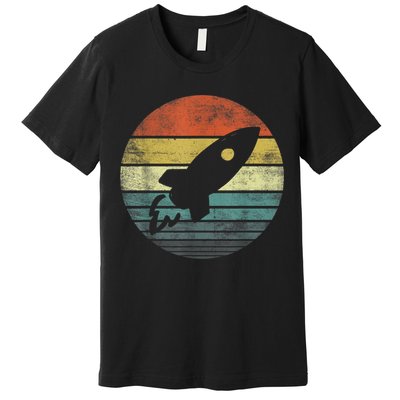 Rocket Launch Astronomy Funny Retro Rocket Space Ship Premium T-Shirt