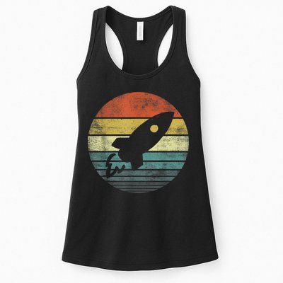 Rocket Launch Astronomy Funny Retro Rocket Space Ship Womens Tank Top