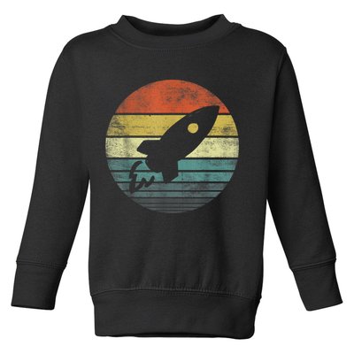 Rocket Launch Astronomy Funny Retro Rocket Space Ship Toddler Sweatshirt