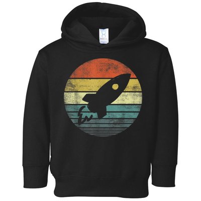 Rocket Launch Astronomy Funny Retro Rocket Space Ship Toddler Hoodie