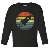 Rocket Launch Astronomy Funny Retro Rocket Space Ship Toddler Long Sleeve Shirt