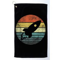 Rocket Launch Astronomy Funny Retro Rocket Space Ship Golf Towel