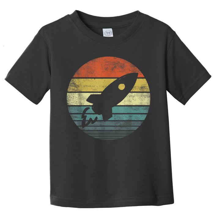 Rocket Launch Astronomy Funny Retro Rocket Space Ship Toddler T-Shirt