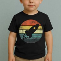 Rocket Launch Astronomy Funny Retro Rocket Space Ship Toddler T-Shirt