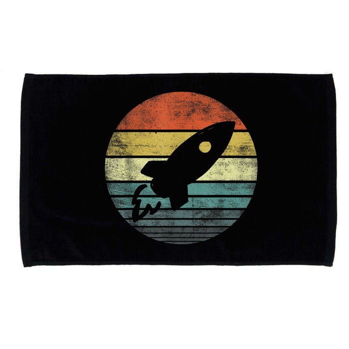 Rocket Launch Astronomy Funny Retro Rocket Space Ship Microfiber Hand Towel